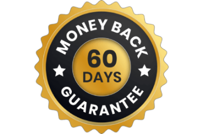 Badge showing a 60‑day satisfaction guarantee for customer confidence