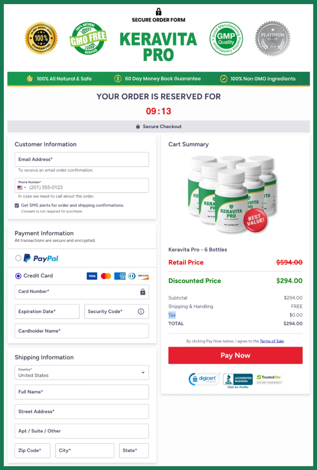 Badge showing secure checkout with encrypted payment protection